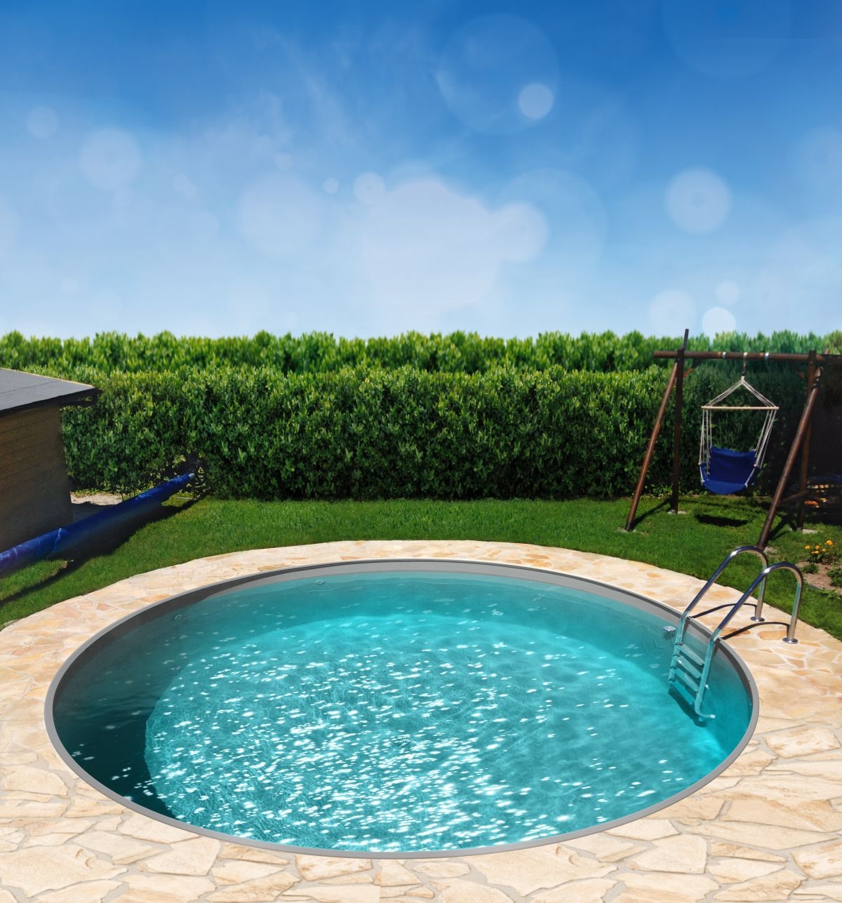 Rundbecken Milano 150 cm tief 0,8 mm hellgrau Rundbecken Milano 150 cm tief 0,8 mm hellgrau