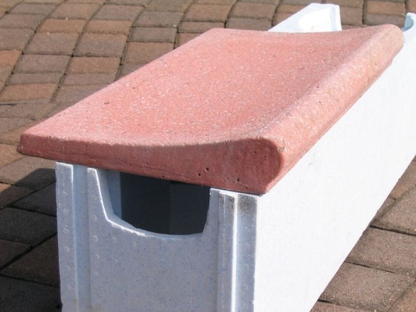 Beckenrandsteine für Ovalbecken 7,00 x 3,50 m rot Welle
