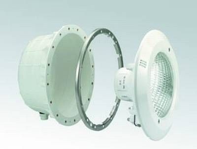 Unterwasserscheinwerfer ABS für Folienbecken komplett V4A Flansch Unterwasserscheinwerfer ABS für Folienbecken komplett V4A Flansch