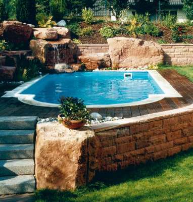 Komplett-Set Future Pool Power S 3,50 x 7,00 x 1,50 m mit römischer Treppe  in blau