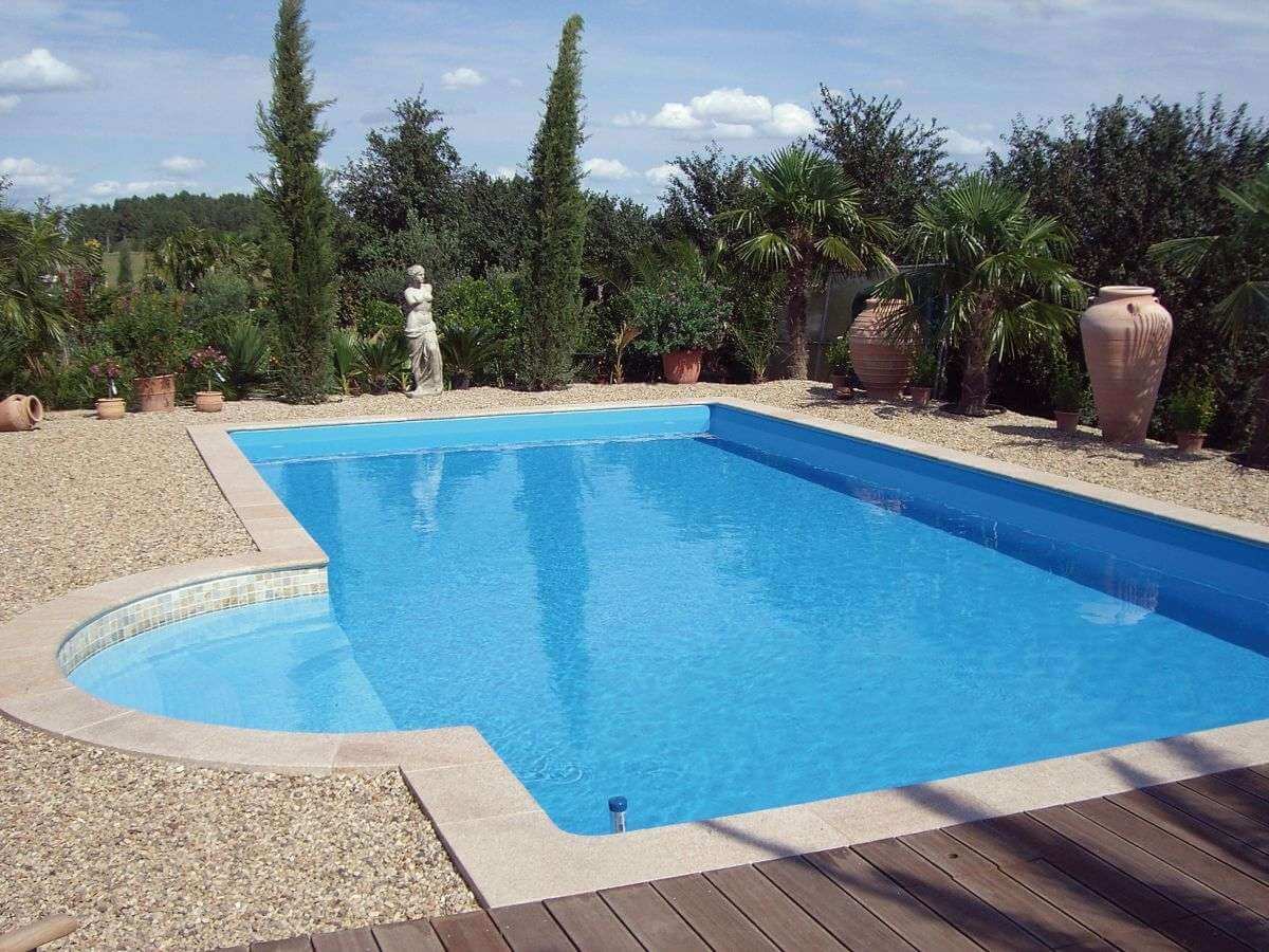 Einbaupool Mit Treppe Schwimmbecken Set Achensee Top 40 7,00 x 3,50 m mit römischer Treppe