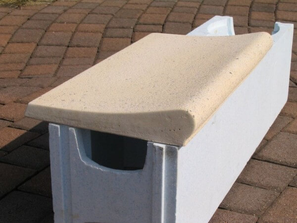 Randstein-Set für Rundbecken sandfarben Welle